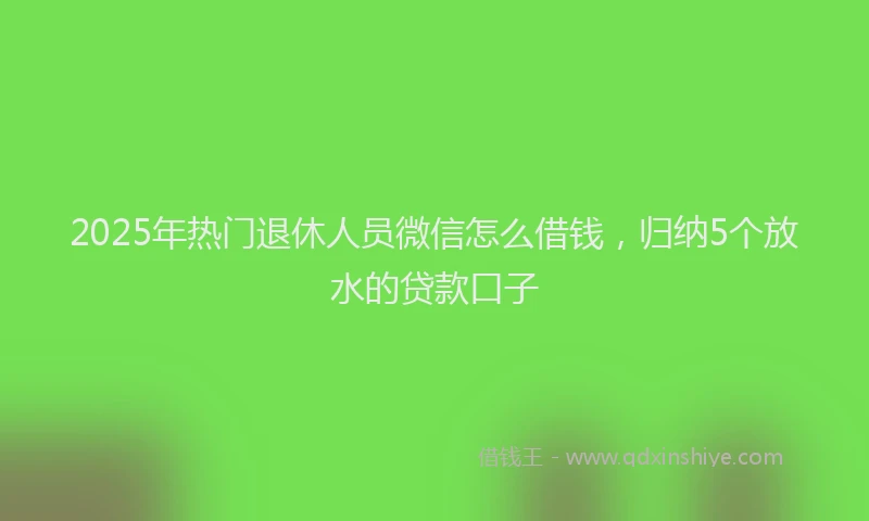 2025年热门退休人员微信怎么借钱，归纳5个放水的贷款口子