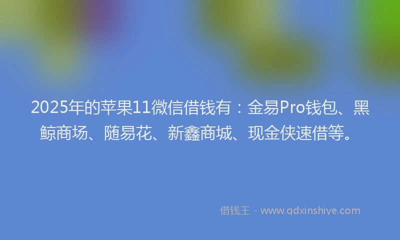 2025年的苹果11微信借钱有：金易Pro钱包、黑鲸商场、随易花、新鑫商城、现金侠速借等。