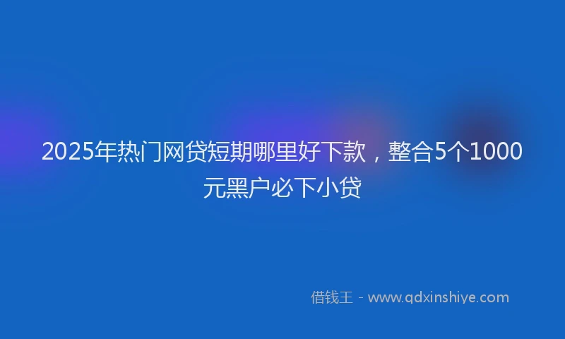 2025年热门网贷短期哪里好下款，整合5个1000元黑户必下小贷