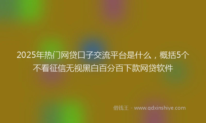 2025年热门网贷口子交流平台是什么，概括5个不看征信无视黑白百分百下款网贷软件