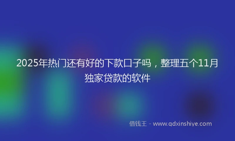 2025年热门还有好的下款口子吗，整理五个11月独家贷款的软件