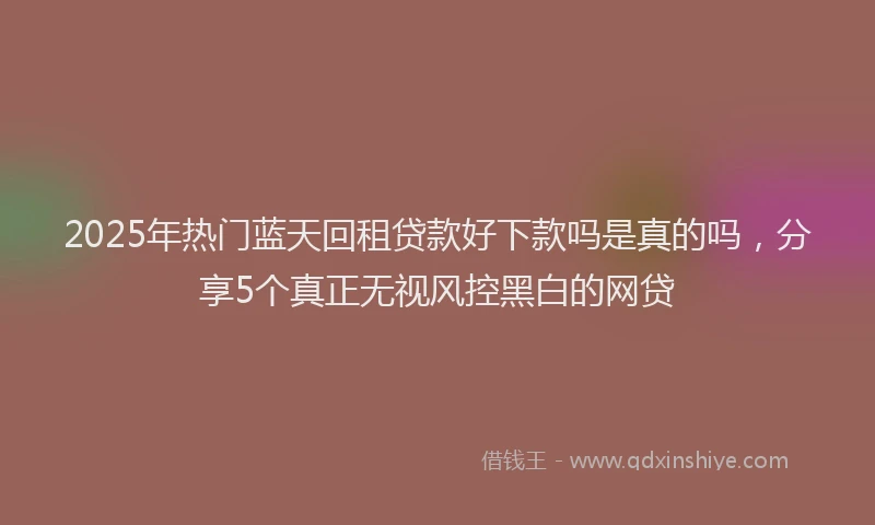 2025年热门蓝天回租贷款好下款吗是真的吗，分享5个真正无视风控黑白的网贷