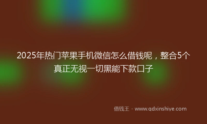 2025年热门苹果手机微信怎么借钱呢，整合5个真正无视一切黑能下款口子