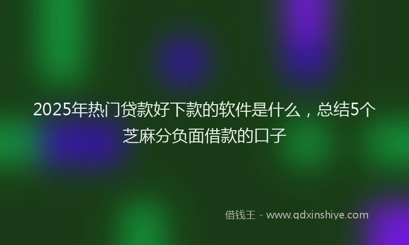 2025年热门贷款好下款的软件是什么，总结5个芝麻分负面借款的口子