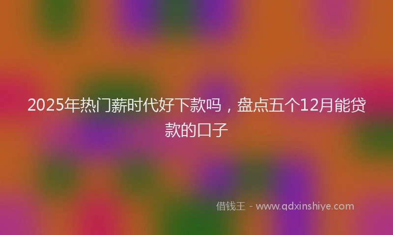2025年热门薪时代好下款吗，盘点五个12月能贷款的口子