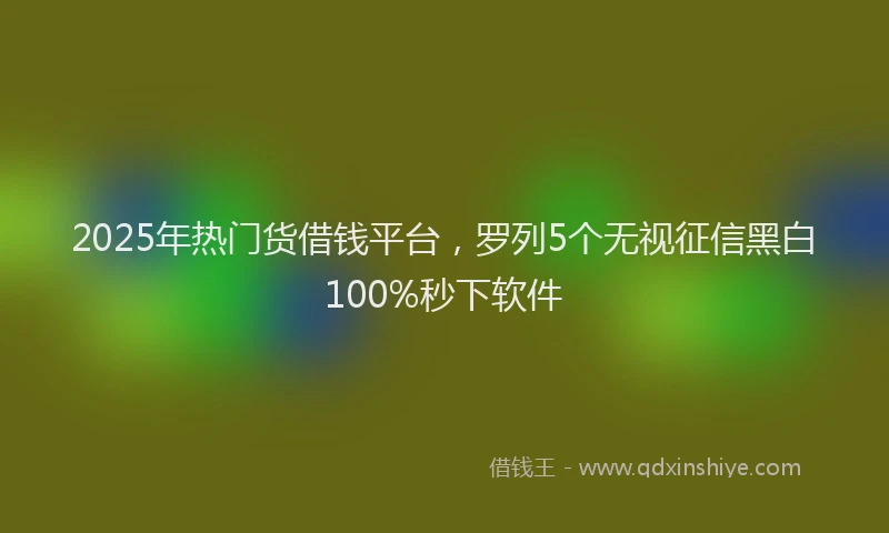 2025年热门货借钱平台，罗列5个无视征信黑白100%秒下软件