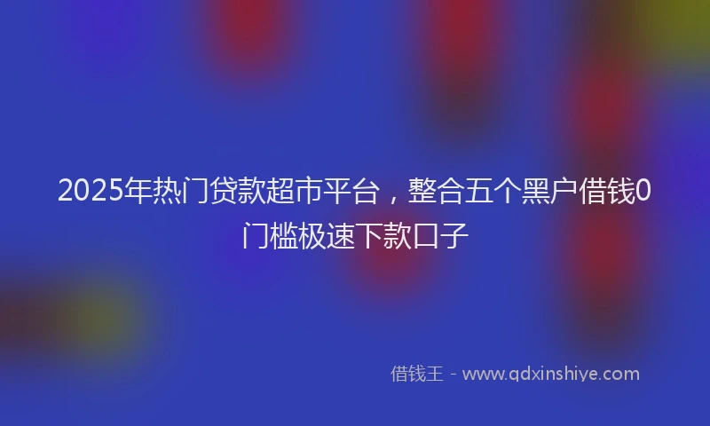 2025年热门贷款超市平台，整合五个黑户借钱0门槛极速下款口子