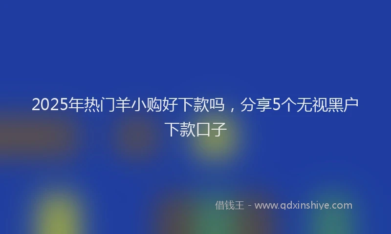 2025年热门羊小购好下款吗，分享5个无视黑户下款口子