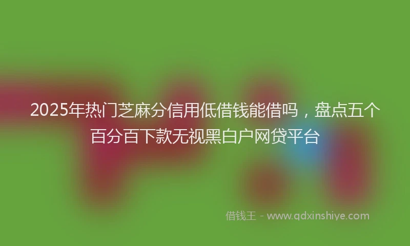 2025年热门芝麻分信用低借钱能借吗，盘点五个百分百下款无视黑白户网贷平台