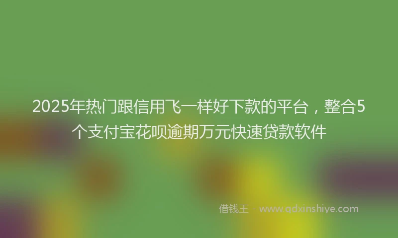 2025年热门跟信用飞一样好下款的平台，整合5个支付宝花呗逾期万元快速贷款软件