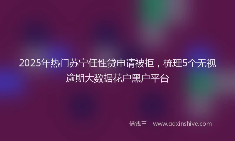 2025年热门苏宁任性贷申请被拒，梳理5个无视逾期大数据花户黑户平台