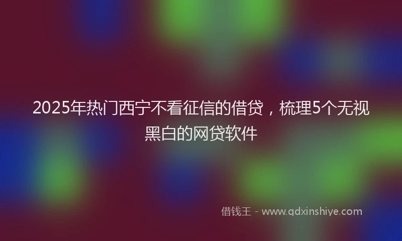 2025年热门西宁不看征信的借贷，梳理5个无视黑白的网贷软件