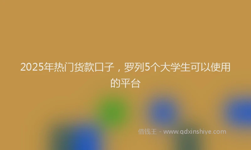 2025年热门货款口子，罗列5个大学生可以使用的平台