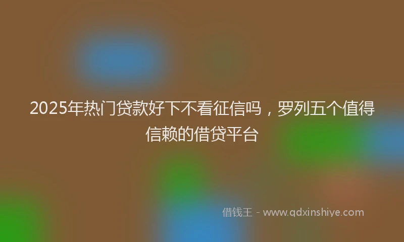 2025年热门贷款好下不看征信吗，罗列五个值得信赖的借贷平台