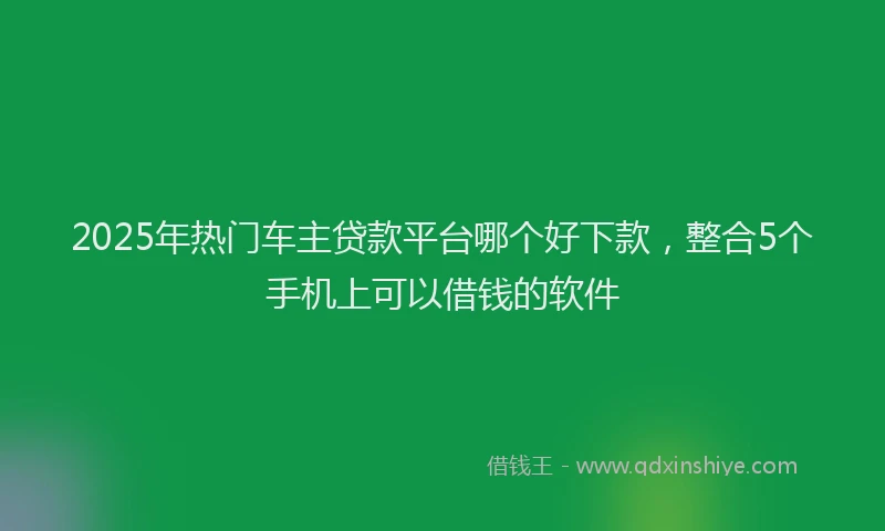 2025年热门车主贷款平台哪个好下款,整合5个手机上可以借钱的软件