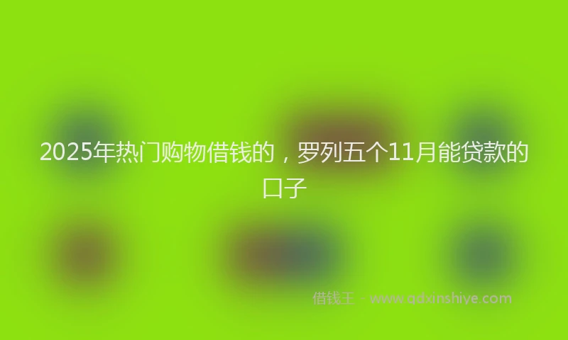 2025年热门购物借钱的，罗列五个11月能贷款的口子