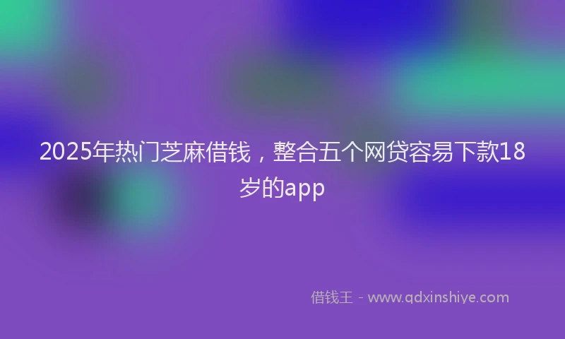 2025年热门芝麻借钱，整合五个网贷容易下款18岁的app