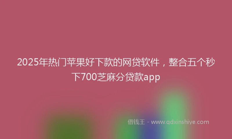 2025年热门苹果好下款的网贷软件，整合五个秒下700芝麻分贷款app