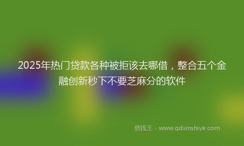 2025年热门贷款各种被拒该去哪借，整合五个金融创新秒下不要芝麻分的软件