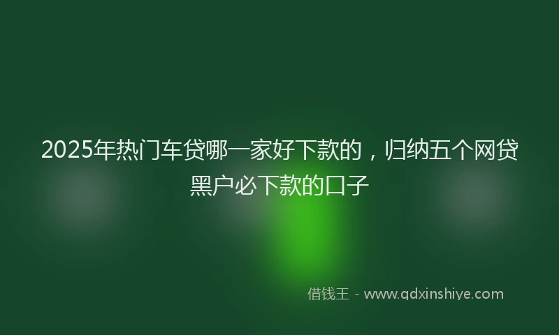 2025年热门车贷哪一家好下款的，归纳五个网贷黑户必下款的口子