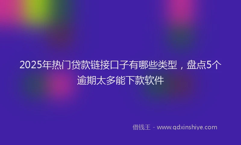 2025年热门贷款链接口子有哪些类型，盘点5个逾期太多能下款软件