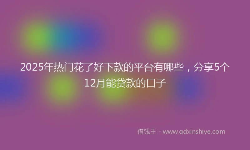 2025年热门花了好下款的平台有哪些，分享5个12月能贷款的口子