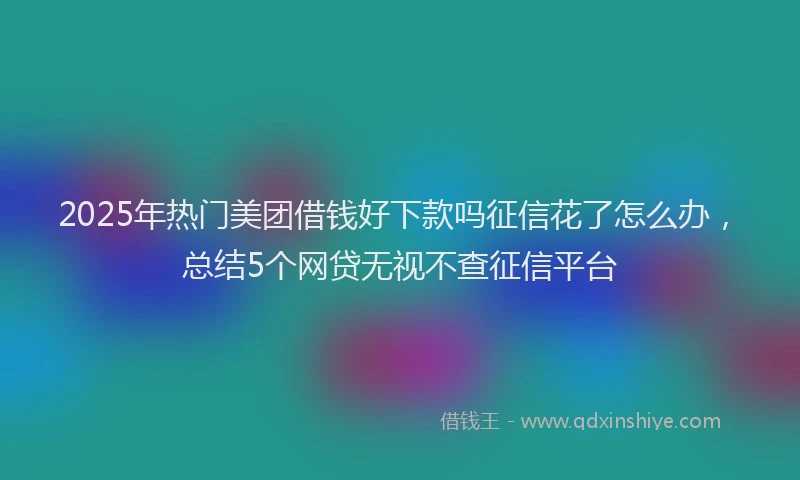 2025年热门美团借钱好下款吗征信花了怎么办，总结5个网贷无视不查征信平台