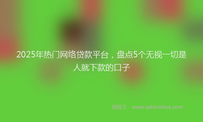 2025年热门网络贷款平台，盘点5个无视一切是人就下款的口子