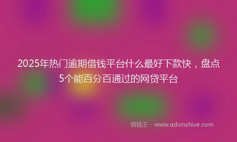 2025年热门逾期借钱平台什么最好下款快，盘点5个能百分百通过的网贷平台