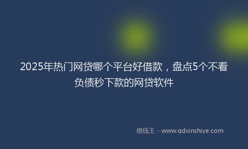 2025年热门网贷哪个平台好借款，盘点5个不看负债秒下款的网贷软件