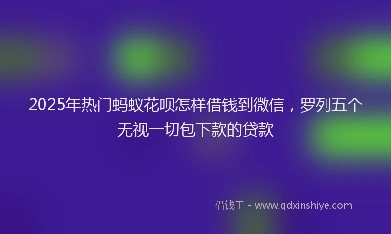 2025年热门蚂蚁花呗怎样借钱到微信，罗列五个无视一切包下款的贷款