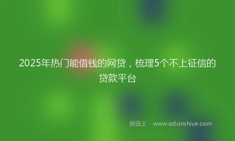 2025年热门能借钱的网贷，梳理5个不上征信的贷款平台