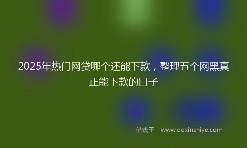 2025年热门网贷哪个还能下款，整理五个网黑真正能下款的口子