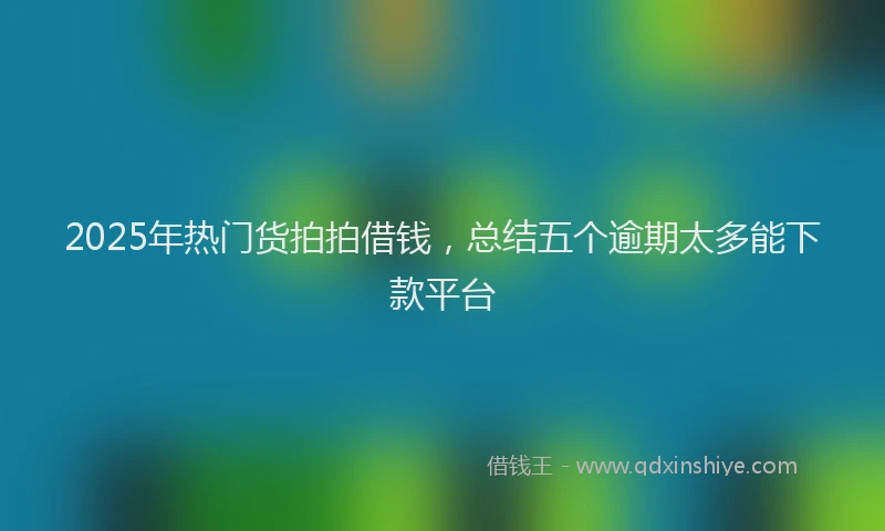 2025年热门货拍拍借钱，总结五个逾期太多能下款平台