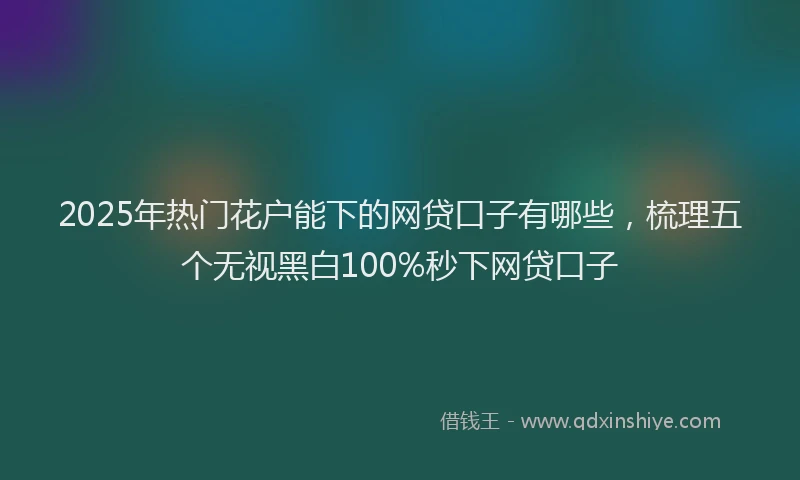2025年热门花户能下的网贷口子有哪些，梳理五个无视黑白100%秒下网贷口子