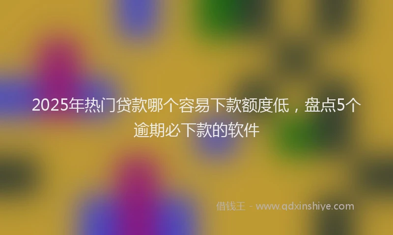 2025年热门贷款哪个容易下款额度低，盘点5个逾期必下款的软件