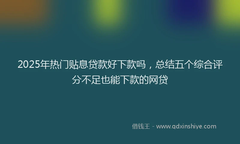 2025年热门贴息贷款好下款吗，总结五个综合评分不足也能下款的网贷