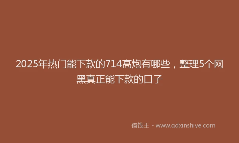 2025年热门能下款的714高炮有哪些，整理5个网黑真正能下款的口子