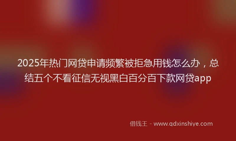 2025年热门网贷申请频繁被拒急用钱怎么办，总结五个不看征信无视黑白百分百下款网贷app