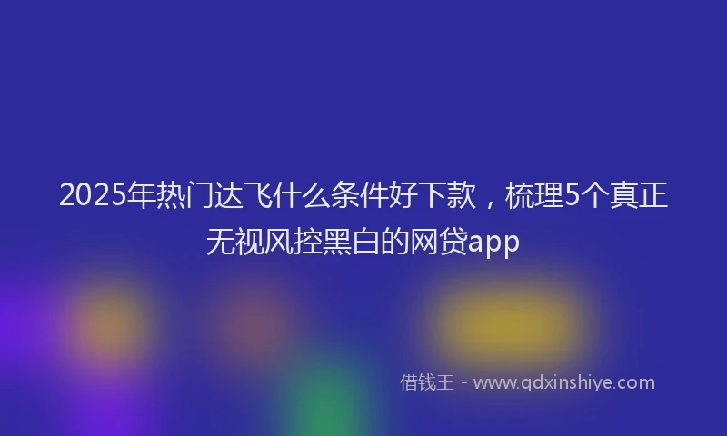 2025年热门达飞什么条件好下款，梳理5个真正无视风控黑白的网贷app