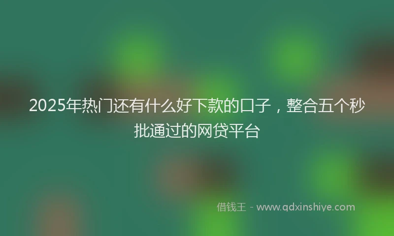2025年热门还有什么好下款的口子，整合五个秒批通过的网贷平台