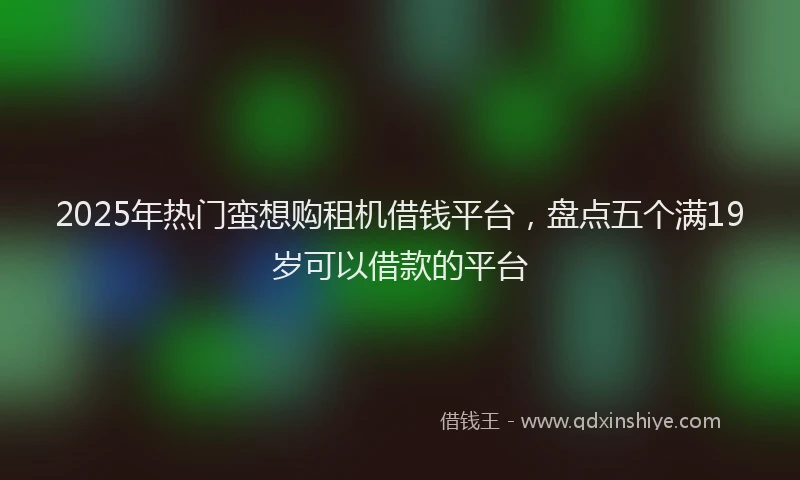 2025年热门蛮想购租机借钱平台，盘点五个满19岁可以借款的平台