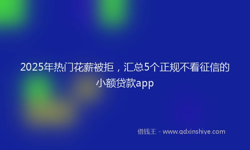 2025年热门花薪被拒，汇总5个正规不看征信的小额贷款app