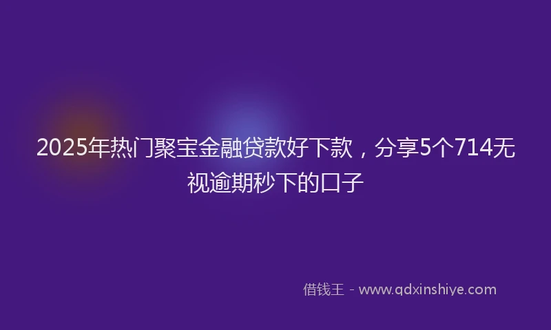 2025年热门聚宝金融贷款好下款，分享5个714无视逾期秒下的口子