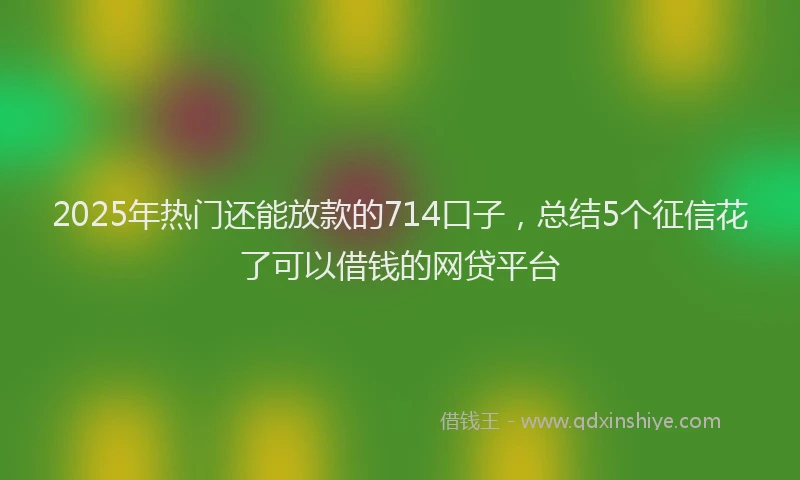 2025年热门还能放款的714口子，总结5个征信花了可以借钱的网贷平台