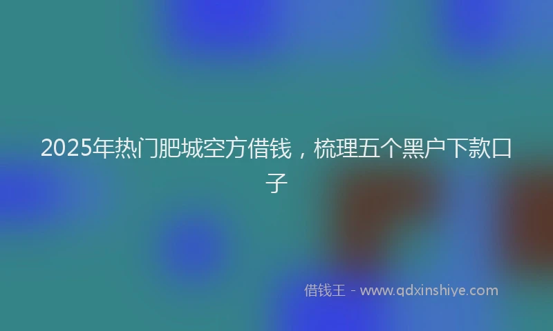 2025年热门肥城空方借钱，梳理五个黑户下款口子