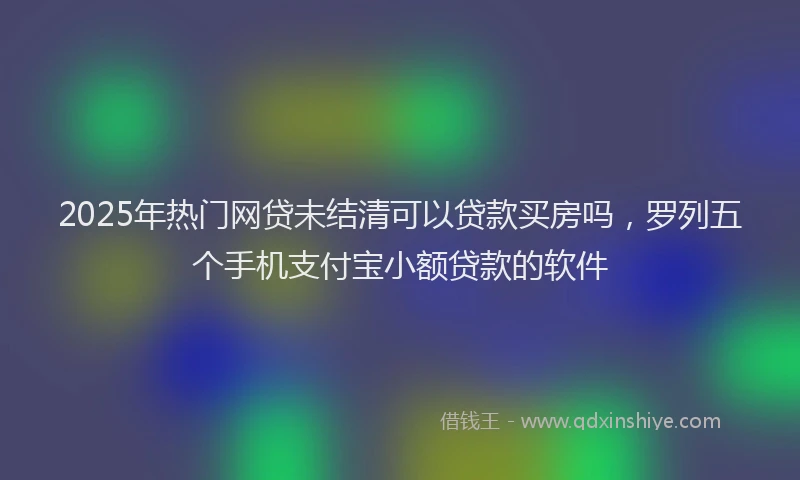 2025年热门网贷未结清可以贷款买房吗，罗列五个手机支付宝小额贷款的软件