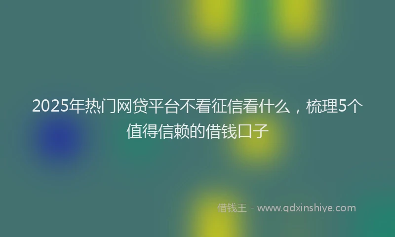 2025年热门网贷平台不看征信看什么，梳理5个值得信赖的借钱口子