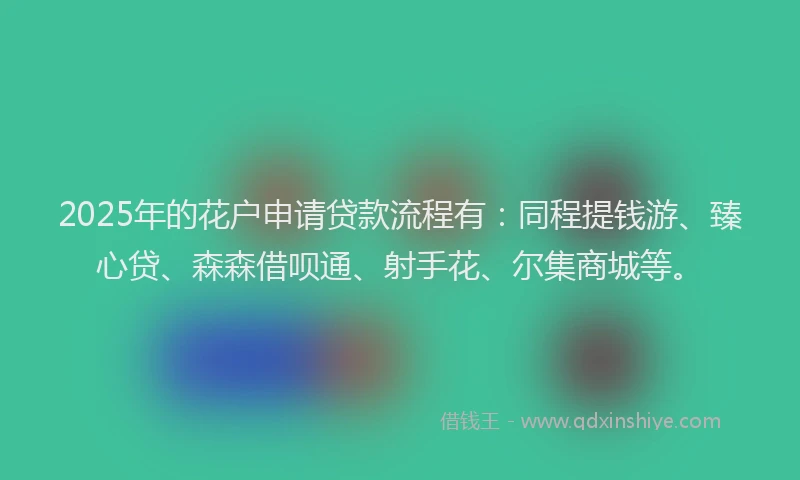 2025年的花户申请贷款流程有：同程提钱游、臻心贷、森森借呗通、射手花、尔集商城等。