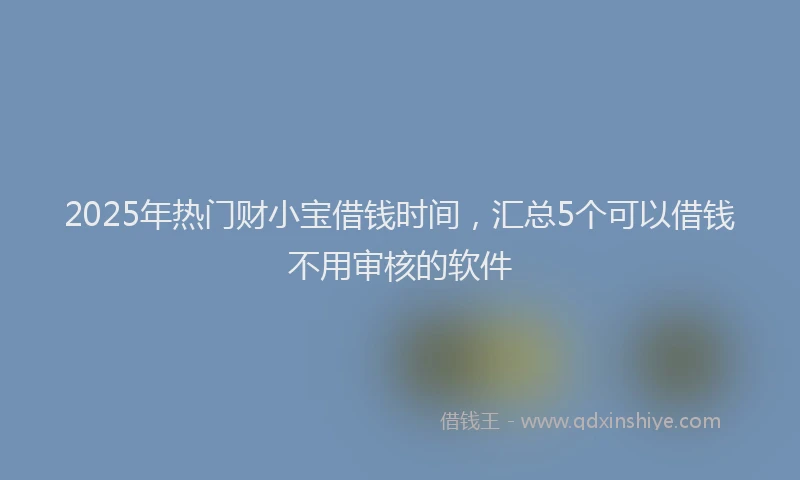 2025年热门财小宝借钱时间，汇总5个可以借钱不用审核的软件